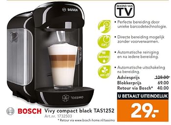 Aanbiedingen Bosch vivy compact black tas1252 - Bosch - Geldig van 01/06/2015 tot 21/06/2015 bij Blokker