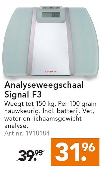 Aanbiedingen Analyseweegschaal signal f3 - Soehnle - Geldig van 01/06/2015 tot 21/06/2015 bij Blokker