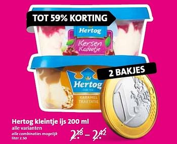 Aanbiedingen Hertog kleintje ijs 200 ml - Hertog - Geldig van 08/06/2015 tot 09/06/2015 bij C1000
