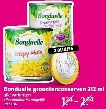 Aanbiedingen Bonduelle groentenconserven 212 ml - Bonduelle - Geldig van 08/06/2015 tot 09/06/2015 bij C1000