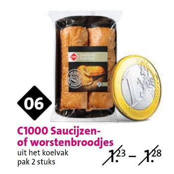 Aanbiedingen C1000 saucijzen of worstenbroodjes - Huismerk - C1000 Supermarkten - Geldig van 03/06/2015 tot 09/06/2015 bij C1000