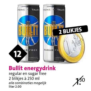 Aanbiedingen Bullit energydrink regular en sugar free - Bullit - Geldig van 03/06/2015 tot 09/06/2015 bij C1000