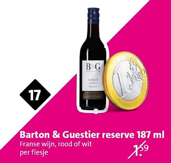 Aanbiedingen Barton + guestier reserve - Rode wijnen - Geldig van 03/06/2015 tot 09/06/2015 bij C1000