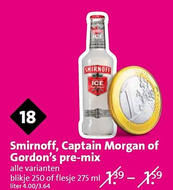 Aanbiedingen Smirnoff, captain morgan of gordon`s pre-mix - Smirnoff - Geldig van 03/06/2015 tot 09/06/2015 bij C1000