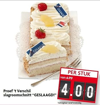 Aanbiedingen Proef `t verschil slagroomschnitt geslaagd! - Huismerk - Deka Markt - Geldig van 07/06/2015 tot 13/06/2015 bij Deka Markt