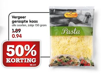 Aanbiedingen Vergeer geraspte kaas - Vergeer  - Geldig van 07/06/2015 tot 13/06/2015 bij Em-té