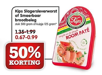 Aanbiedingen Kips slagersleverworst of smeerbaar broodbeleg - Kips - Geldig van 07/06/2015 tot 13/06/2015 bij Em-té