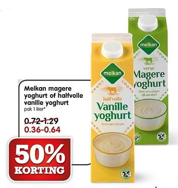 Aanbiedingen Melkan magere yoghurt of halfvolle vanille yoghurt - Melkan - Geldig van 07/06/2015 tot 13/06/2015 bij Em-té