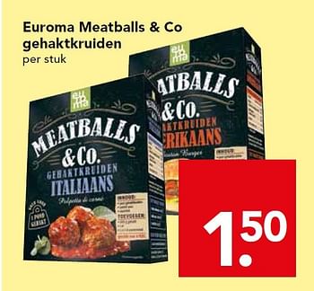 Aanbiedingen Euroma meatballs + co gehaktkruiden - Euroma - Geldig van 07/06/2015 tot 13/06/2015 bij Deen Supermarkten