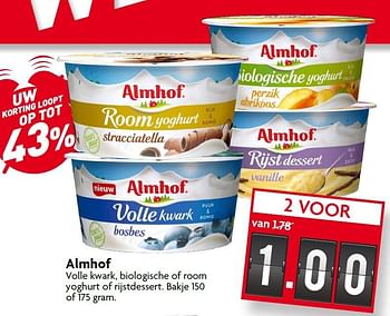 Aanbiedingen Almhof volle kwark, biologische of room yoghurt of rijstdessert - Almhof - Geldig van 07/06/2015 tot 13/06/2015 bij Deka Markt