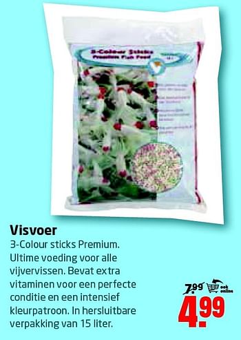 Aanbiedingen Visvoer 3-colour sticks premium - Huismerk - Formido - Geldig van 01/06/2015 tot 14/06/2015 bij Formido