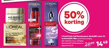 Aanbiedingen Cell renaissance dagcrème - L'Oreal Paris - Geldig van 01/06/2015 tot 14/06/2015 bij Etos