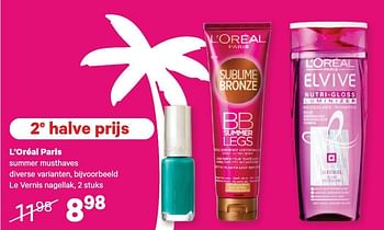 Aanbiedingen L`oréal paris le vernis nagellak - L'Oreal Paris - Geldig van 01/06/2015 tot 14/06/2015 bij Etos