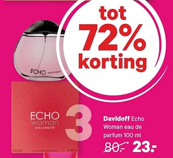 Aanbiedingen Davidoff echo woman eau de parfum - Davidoff - Geldig van 01/06/2015 tot 14/06/2015 bij Etos