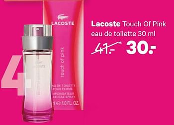 Aanbiedingen Lacoste touch of pink eau de toilette - Lacoste - Geldig van 01/06/2015 tot 14/06/2015 bij Etos