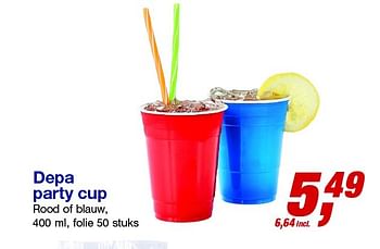 Aanbiedingen Depa party cup rood of blauw - Huismerk - Makro - Geldig van 03/06/2015 tot 16/06/2015 bij Makro