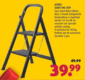 Aanbiedingen Altrex giant one step giant black edition - Altrex - Geldig van 01/06/2015 tot 21/06/2015 bij Hubo