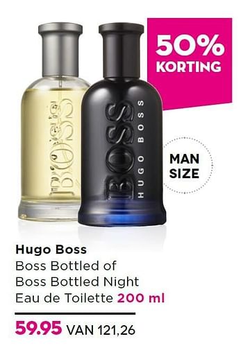Aanbiedingen Hugo boss boss bottled of boss bottled night eau de toilette - Hugo Boss - Geldig van 01/06/2015 tot 21/06/2015 bij Ici Paris XL