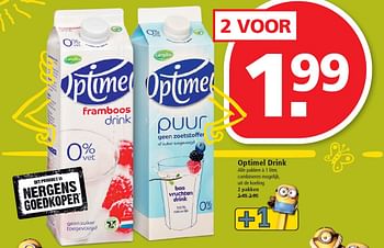 Aanbiedingen Optimel drink - Campina - Geldig van 07/06/2015 tot 13/06/2015 bij Plus