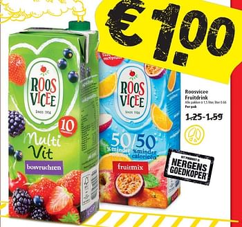 Aanbiedingen Roosvicee fruitdrink - Roosvicee - Geldig van 07/06/2015 tot 13/06/2015 bij Plus