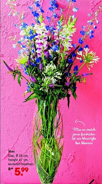 Aanbiedingen Vaas exclusief bloemen - Huismerk - Intratuin - Geldig van 01/06/2015 tot 10/06/2015 bij Intratuin