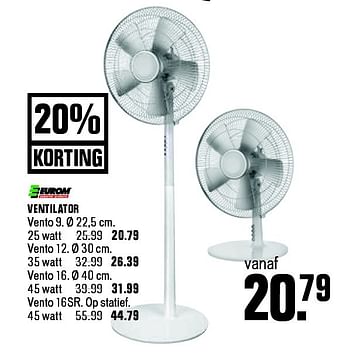 Aanbiedingen Eurom ventilator - Eurom - Geldig van 01/06/2015 tot 14/06/2015 bij Fixet