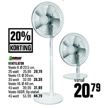 Aanbiedingen Eurom ventilator - Eurom - Geldig van 01/06/2015 tot 14/06/2015 bij Multimate