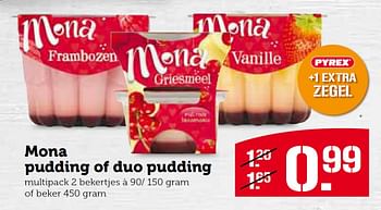 Aanbiedingen Mona pudding of duo pudding - Mona - Geldig van 08/06/2015 tot 14/06/2015 bij Coop