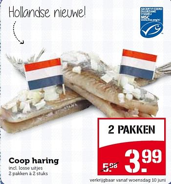 Aanbiedingen Coop haring - Huismerk - Coop - Geldig van 08/06/2015 tot 14/06/2015 bij Coop