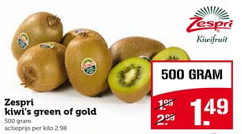Aanbiedingen Zespri kiwi`s green of gold - Zespri - Geldig van 08/06/2015 tot 14/06/2015 bij Coop