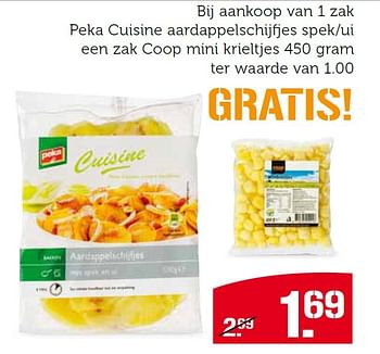 Aanbiedingen Peka cuisine aardappelschijfjes - Peka - Geldig van 08/06/2015 tot 14/06/2015 bij Coop