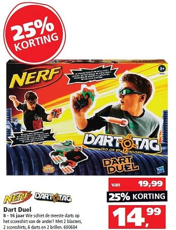 Aanbiedingen Dart duel - Nerf - Geldig van 23/05/2016 tot 14/06/2016 bij Intertoys