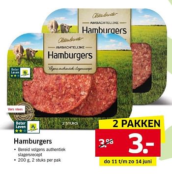 Aanbiedingen Hamburgers - Oldenlander - Geldig van 08/06/2015 tot 14/06/2015 bij Lidl
