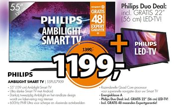 Aanbiedingen Philips ambilight smart tv 55pus7909 - Philips - Geldig van 08/06/2015 tot 14/06/2015 bij Expert