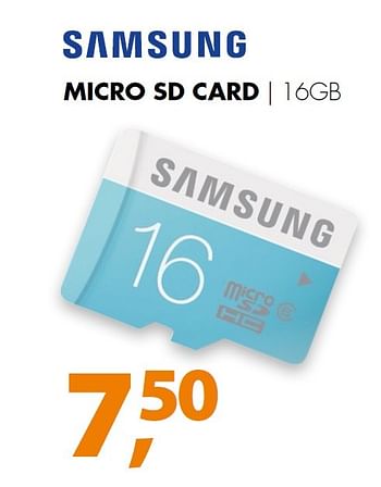 Aanbiedingen Samsung micro sd card 16gb - Samsung - Geldig van 08/06/2015 tot 14/06/2015 bij Expert