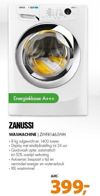 Aanbiedingen Zanussi wasmachine zwf81463wh - Zanussi - Geldig van 08/06/2015 tot 14/06/2015 bij Expert