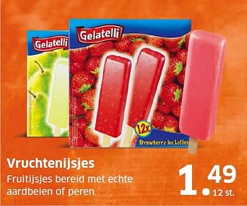 Aanbiedingen Vruchtenijsjes - Gelatelli - Geldig van 08/06/2015 tot 14/06/2015 bij Lidl