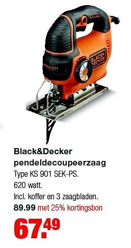 Aanbiedingen Black+decker pendeldecoupeerzaag type ks 901 sek-ps - Black &amp; Decker - Geldig van 08/06/2015 tot 14/06/2015 bij Praxis