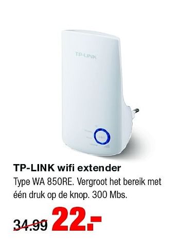 Aanbiedingen Tp-link wifi extender type wa 850re - TP-LINK - Geldig van 08/06/2015 tot 14/06/2015 bij Praxis