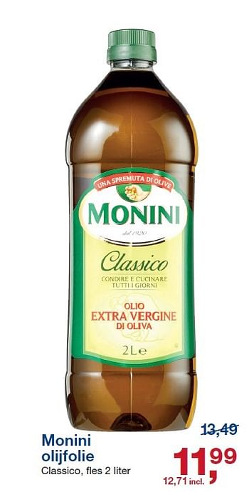 Aanbiedingen Monini olijfolie classico - Monini - Geldig van 03/06/2015 tot 16/06/2015 bij Makro