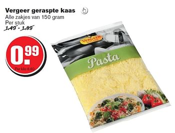 Aanbiedingen Vergeer geraspte kaas - Vergeer  - Geldig van 10/06/2015 tot 16/06/2015 bij Hoogvliet