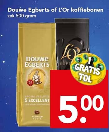 Aanbiedingen Douwe egberts of l`or koffiebonen - Douwe Egberts - Geldig van 14/06/2015 tot 20/06/2015 bij Deen Supermarkten