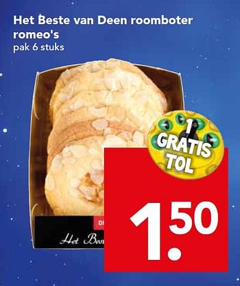 Aanbiedingen Het beste van deen roomboter romeo`s - Huismerk deen supermarkt - Geldig van 14/06/2015 tot 20/06/2015 bij Deen Supermarkten