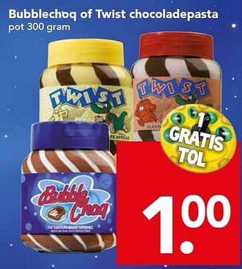 Aanbiedingen Bubblechoq of twist chocoladepasta - Huismerk deen supermarkt - Geldig van 14/06/2015 tot 20/06/2015 bij Deen Supermarkten