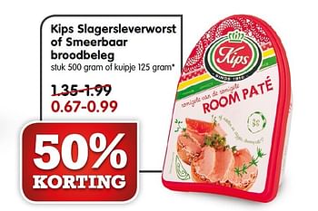Aanbiedingen Kips slagersleverworst of smeerbaar broodbeleg - Kips - Geldig van 14/06/2015 tot 20/06/2015 bij Em-té
