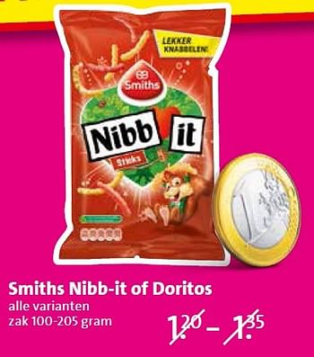Aanbiedingen Smiths nibb-it of doritos - Smiths - Geldig van 15/06/2015 tot 16/06/2015 bij C1000