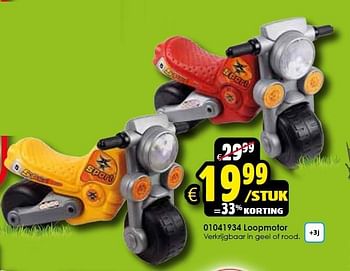 Aanbiedingen Loopmotor verkrijgbaar in geel of rood - Huismerk - Toychamp - Geldig van 20/06/2015 tot 26/07/2015 bij ToyChamp