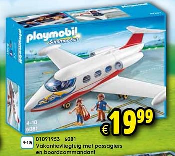 Aanbiedingen Vakantievliegtuig met passagiers en boordcommandant - Playmobil - Geldig van 20/06/2015 tot 26/07/2015 bij ToyChamp