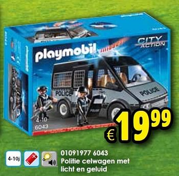 Aanbiedingen Politie celwagen met licht en geluid - Playmobil - Geldig van 20/06/2015 tot 26/07/2015 bij ToyChamp