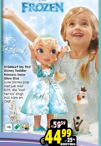 Aanbiedingen My first disney toddler princess snow glow elsa - Disney  Frozen - Geldig van 20/06/2015 tot 26/07/2015 bij ToyChamp